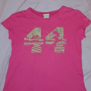 Old Navy Bright Pink Tee with Surfer Graphic